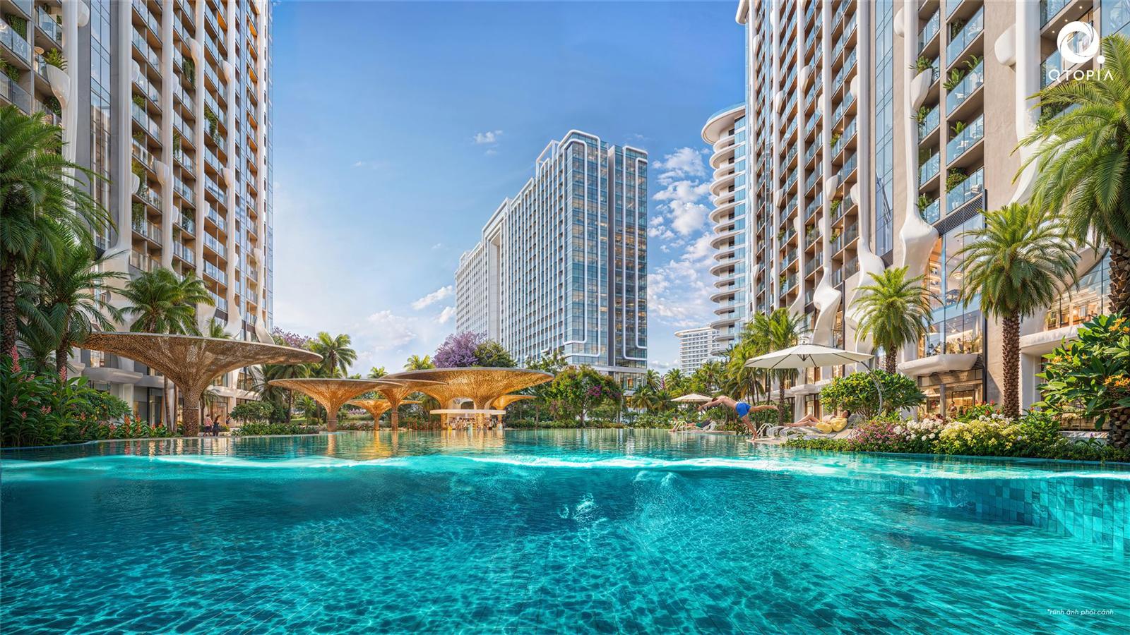 Tiện ích hồ bơi nội khu Qtopia